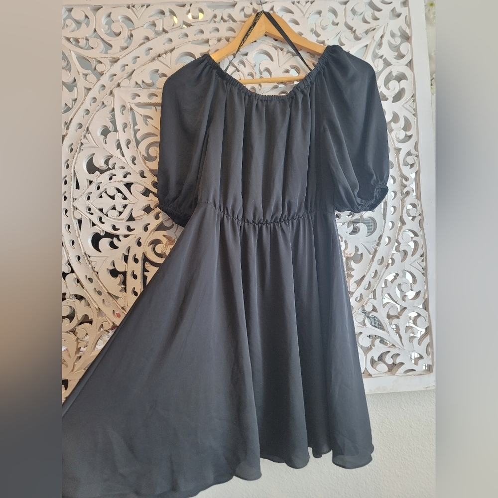 AMANDA UPRICHARD CLASSIC LIYTLE Black dress with Puff Sleeves NWT SIZE 8P - Picture 10 of 10